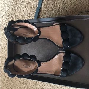 ALAÏA
Suede Ankle-Strap Sandals